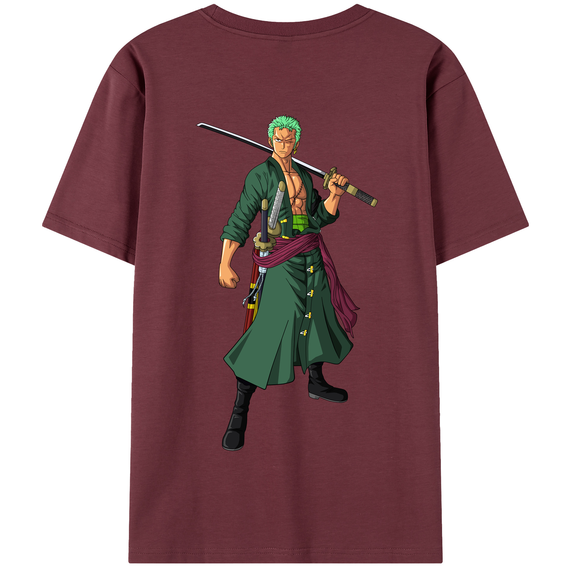 ワンピース ロロノア・ゾロ ONE PIECE Roronoa Zoro 綿100％半袖Tシャツ（背面プリント）